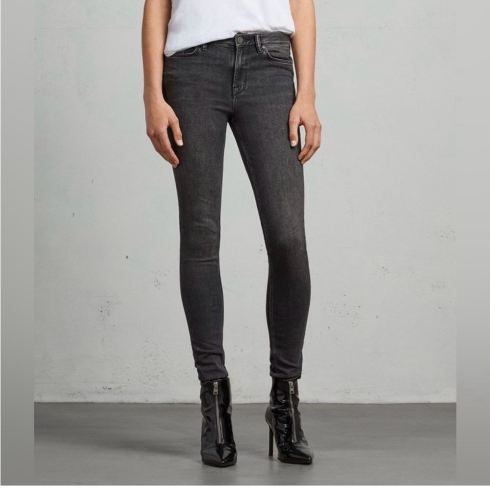 All Saints Charcoal Skinny Jeans
